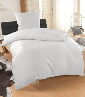 Malika Bettwäsche 155x220 + 80x80 cm atmungsaktiver Bettbezug, Sommerbettwäsche, Seersucker, 2 teilig, Für Allergiker geeignet, pflegeleicht, angenehm weicher Stoff