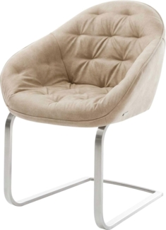 Freischwinger Gaio-Flex Mikrofaser Beige Vintage Freischwinger flach Edelstahl