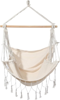 Rebecca Mobili Hängesessel, Hängesessel, Beige Polycotton, Mit gepolsterten Kissen, Für Garten Terrasse Wohnzimmer - Größe: 140x100 cm - Art. RE6696