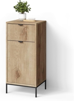 Livinity® Midischrank ATERNO, Viking Oak, 40 x 87 cm mit Tür und Schublade