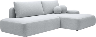 Vente-unique - Ecksofa mit Schlaffunktion - Ecke rechts - einseitige Armlehne - Strukturstoff - Hellgrau - DAVISO