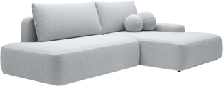 Vente-unique - Ecksofa mit Schlaffunktion - Ecke rechts - einseitige Armlehne - Strukturstoff - Hellgrau - DAVISO