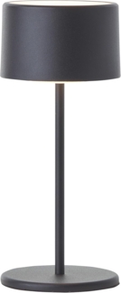 Brilliant LED Tischlampe schwarz Dimmbar & mit Akku Mobile Innenleuchte mit drei-Stufen-Touchdimmer Warmweißes Licht, stilvolles Design, energiesparend & flexibel einsetzbar - per USB aufladbar