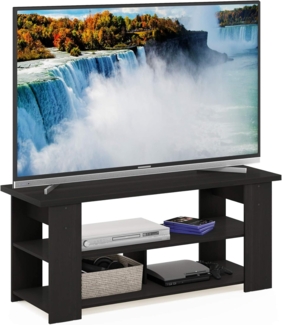 Furinno JAYA Großer TV-Schrank für bis zu 50-Zoll-TV und Ablageflächen, holz, Espresso, 39. 5x39. 5x50. 8 cm