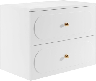 Vente-unique - Badezimmermöbel hängend mit Ablageplatte - Weiß - 80 cm - SATOBAL