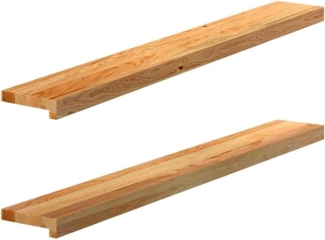 vidaXL Stufenmatte Fensterbänke 2 Stk. Hellbraun 120 x 15 x 2 cm Massivholz Eiche, Rechteckig