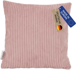 Lycce Dekokissen Kissenbezug aus trendigem Cordstoff (40x40cm), powder rosa