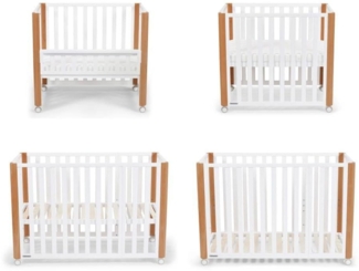 Kinderkraft 4in1 Kinderbett Beistellbett Laufgitter KOYA mit Matratze 120x60 cm