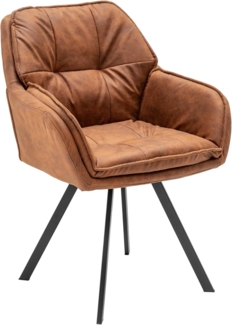 riess-ambiente Armlehnstuhl MR. LOUNGER hellbraun, Esszimmer · Microfaser · Metall · mit Armlehne · 180° drehbar · Retro