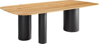 Esstisch Edge Boot 240x120x2,5-3 Eiche Natur Troa Metall Schwarz Schweizer Kante