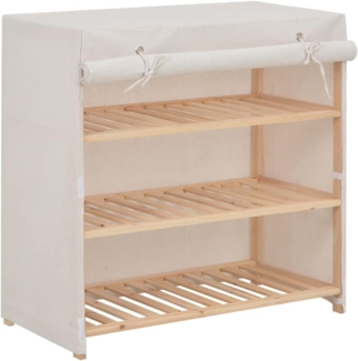 vidaXL Schuhschrank mit Abdeckung Weiß 79 x 40 x 80 cm Stoff 248194