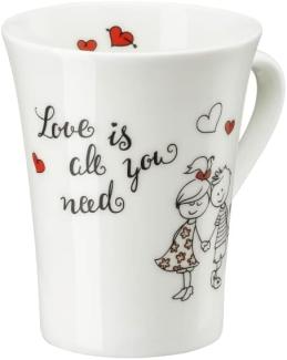 Hutschenreuther Becher mit Henkel My Mug Collection W-Love is all you need, Tasse, Bone China, Mehrfarbig, 400 ml, 02048-727409-15505