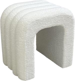 HOME DECO FACTORY, HD0339, Arc Bouclette Archy Pouf, Natural Crush, Möbel, Sitz, Pouf und Bodenkissen, 41 x 42 x 29 cm, Sitzhöhe 42 cm, Weiß