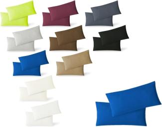 Jersey Kissenbezug, 2er Set, Baumwolle, Royalblau, 40x60 cm
