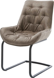 Freischwinger Taimi-Flex Mikrofaser Taupe Vintage Freischwinger rund Schwarz