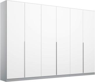 Rauch Möbel Alabama Drehtürenschrank Schrank Kleiderschrank Weiss / Grau, 6-türig, Inklusive Zubehörpaket Premium, 3 Kleiderstangen, 6 Einlegeböden, 3 Schubkästen, BxHxT 271 x 210 x 54 cm