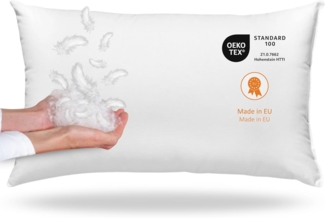 sleepling Federkissen, Füllung: Daunen- und Federn, Bezug: 100% Baumwolle, Seitenschläfer, Rückenschläfer, Bauchschläfer, einzeln oder als Set