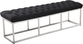 Sitzbank Amun Stoff Edelstahl 150 cm, schwarz