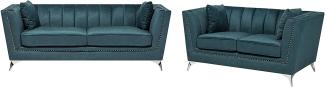 Sofa Set Samtstoff blaugrün 5-Sitzer GAULA