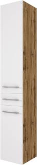 Hochschrank LIVORNO (BHT 30 x 180 x 35 cm) BHT 30 x 180 x 35 cm wotaneiche/matt weiß