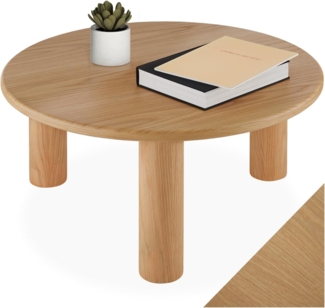 tectake Couchtisch Sofatisch "Sisi", Beine aus Massivholz, besonders pflegeleicht (1-St, 1 tlg), Stilvoller Couchtisch in Rundform mit Schutzlackierung