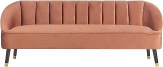 3-Sitzer Sofa Samtstoff goldbraun ALSVAG