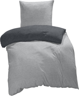 One Home Bettwäsche Melange, Flanell, 2 teilig, modern meliert, Baumwolle kuschelig warme weiche Biber Winter