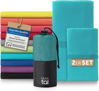 Blumtal Sporthandtuch Mikrofaser Handtücher Set, Mikrofaser (2-St), Ultra leicht, kompakt & schnelltrocknend