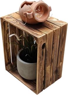 Teramico Holzkiste Weinkiste Holzkiste NEU geflammt 50 x 40 x 30cm, Aufbewahrungsbox