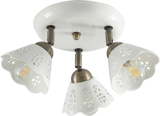 Lindby Deckenstrahler Efgenia, Keramik Weiß IP20, 3 x 25 W