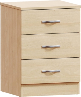 Vida Designs Kommode aus Kiefernholz, 3 Schubladen mit Metallgriffen und Schienen, einzigartige Anti-Verbiegung Schubladenstütze Riano Schlafzimmermöbel, Holzwerkstoff, Kiefer, 3 Drawer