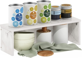 Furinno Helena 46cm Küchentheken-Stapelregal, Marmorweiß