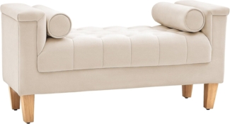 HOMCOM Polsterbank Sitzbank Chenille-Bezug, Armlehne, für Schlafzimmer, Wohnzimmer, Flur 115 x 44 x 58 cm Beige