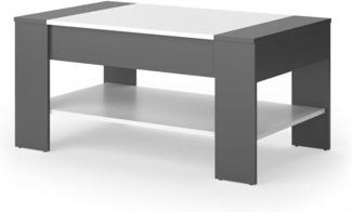 Vicco Couchtisch Anthrazit/Weiß 99.6x58.8 cm mit Schublade, August