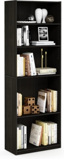 Furinno JAYA Einfaches Bücherregal, holz, Espresso, 24. 13x24. 13x180. 85 cm