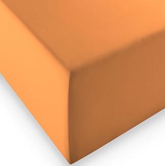 Fleuresse Boxspring- und Wasserbetten Jersey-Spannlaken comfort XL 2044 orange 150 x 200 cm