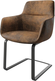 Schwingstuhl Pejo-Flex Braun Antik Freischwinger flach Schwarz