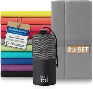Blumtal Sporthandtuch Mikrofaser Handtuch - kompakte Mikrofaser Handtücher, Mikrofaser (inkl. Transporttasche, einzeln oder als Set verfügbar, 2-St), ultra leicht & schnelltrocknend, Reisehandtuch, Strandhandtuch