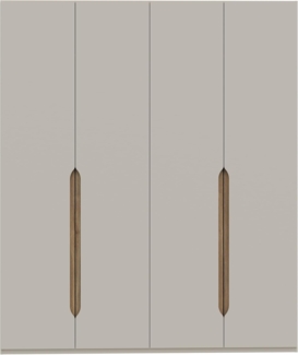 Forte EDWAL Kleiderschrank 180, moderner Kleiderschrank mit abgerundeten Griffmulden, 4-türig, Holzwerkstoff, Kaschmir|Beige Holzdekor, 177,5 cm breit x 210,5 cm hoch x 54,2 cm tief