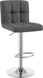 WOLTU® 1 x Barhocker Barstuhl Tresenhocker Stuhl drehbar und höhenverstellbar Tresen Hocker Leinen Dunkelgrau BH32dgr-1