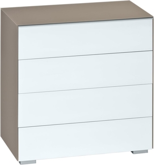 MAJA Möbel Best 7212 Kommode, Abmessungen (BxHxT): 80,20 x 79,40 x 46,20 cm, Glas Sand matt-weißglas matt, 20 x 46,20 x 79,40 cm