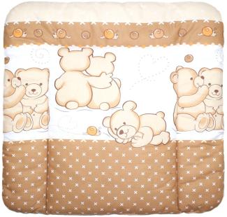 Baby Auflage Wickelauflage - Bärchen Braun - 70x50 cm 70x70 cm 70x85 cm Wickeltischauflage (70 x 75 cm)