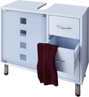 VCM Waschtischunterschrank Bad Möbel Unterschrank Schubladen Badschrank Badmöbel Weiss 67 x 56 x 30 cm "Darola"