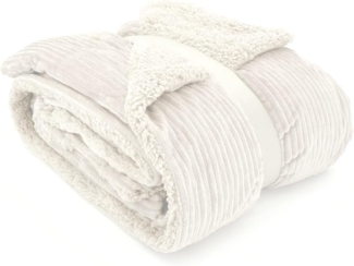 Wohndecke Flauschige Cord Kuscheldecke Sherpa Fell Sofadecke, heimtexland, 150x200 I extra dick I warm I kuschelig weich I fusselfrei
