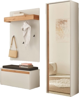 Garderobe Set 4-tlg. Center in weiß und Eiche Wotan 170x200 cm
