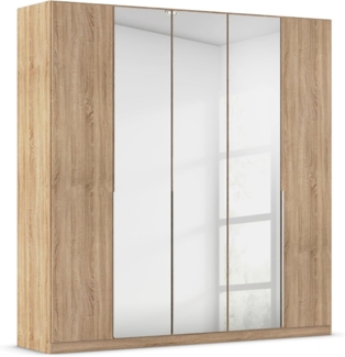 Rauch Möbel Alabama Schrank Kleiderschrank Drehtürenschrank Eiche Sonoma mit Spiegel 5-türig inklusive Zubehörpaket Classic 3 Kleiderstangen, 9 Einlegeböden BxHxT 226 x 229 x 54 cm