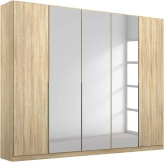 Rauch Möbel Alabama Schrank Kleiderschrank Drehtürenschrank Eiche Sonoma mit Spiegel 5-türig inklusive Zubehörpaket Classic 3 Kleiderstangen, 9 Einlegeböden BxHxT 226 x 229 x 54 cm