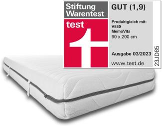 7 Zonen Viskoelastik-Matratze Sleezzz Smart 90 x 200 cm, Höhe 18 cm, Härtegrad H3 mit Air Memoryschaum