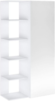 Vente-unique - Schuhschrank mit 4 Regalen & 1 Spiegeltür - Weiß - SYLANY