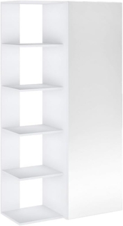 Vente-unique - Schuhschrank mit 4 Regalen & 1 Spiegeltür - Weiß - SYLANY